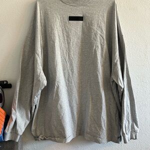 Essentials Light Gray Long Sleeve Men's Tee